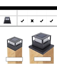 Maggift 4 Pack Solar Post Lights: Outdoor Warm White