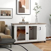 PawHut Dog Crate Furniture, Side or End Table w/ Door for Medium Large Dogs