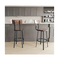 Restaurant Barstool With Wood Seat & Back And Powder Coat Frame