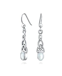 Bling Jewelry Amethyst Moonstone Amber Love Knot Dangle Earrings Celtic Fish Hook Silver