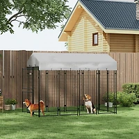 PawHut 7.8' x 4' x 6' Outdoor Dog Kennel with Waterproof Canopy, Large Door