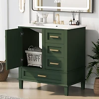 Streamdale 30" Modern Blue Bathroom Vanity with Sink and Storage