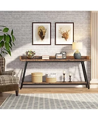 Tribesigns 70.87 inch Extra Long Console Table Behind Couch, Rustic Industrial Sofa Table for Living Room, Narrow Entryway Hallway Long Bar Table