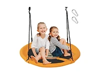 Slickblue Toddler 40 Inches Saucer Tree Swing Round with Adjustable Ropes and Carabiners