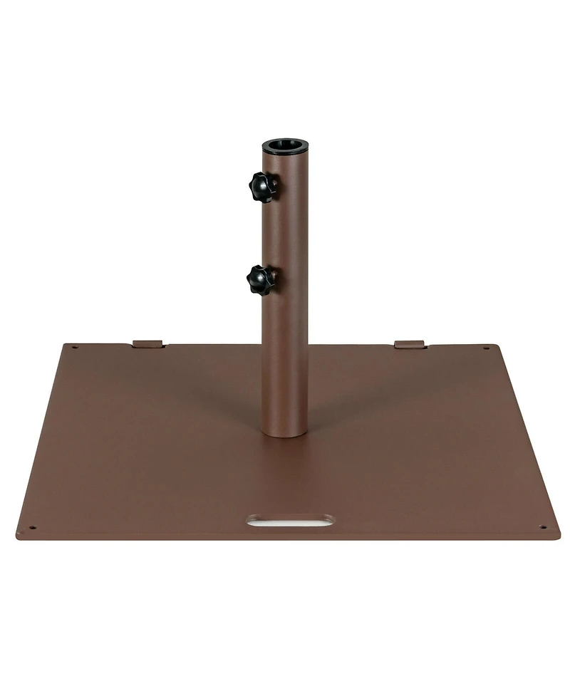 Gymax 50 Lbs Patio Umbrella Base Stand 24'' Outdoor Square Market Handle Wheel