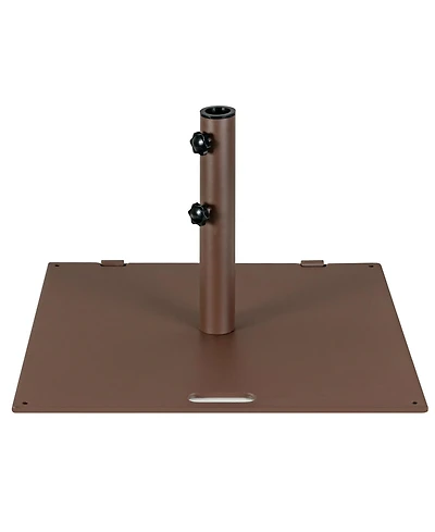 Gymax 50 Lbs Patio Umbrella Base Stand 24'' Outdoor Square Market Handle Wheel