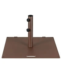 Gymax 50 Lbs Patio Umbrella Base Stand 24'' Outdoor Square Market Handle Wheel