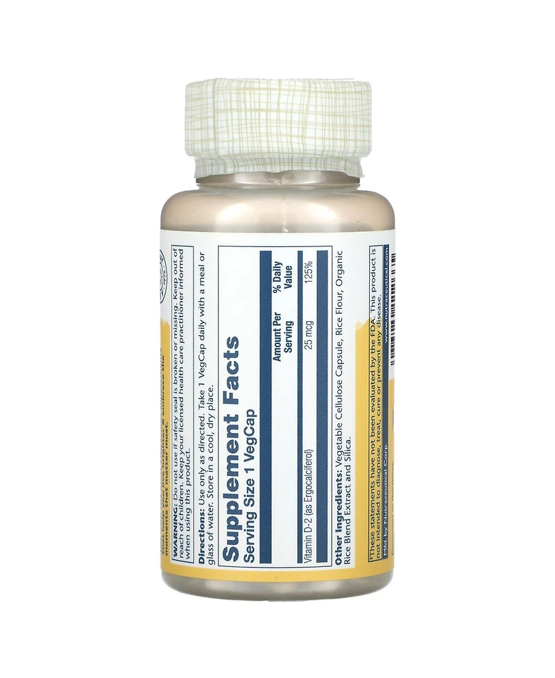 Solaray Dry Form Vitamin D-2 25 mcg