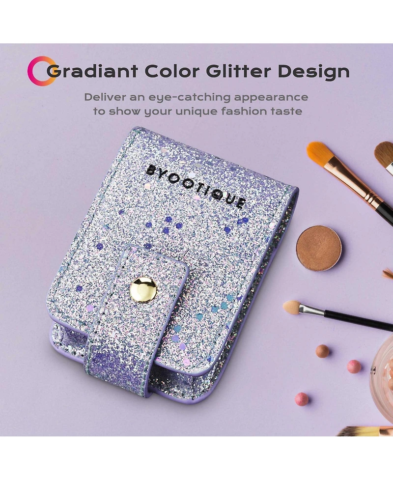 Byootique Portable Lipstick Case Lip Gloss Pouch with Mirror for Purse Mini Bag