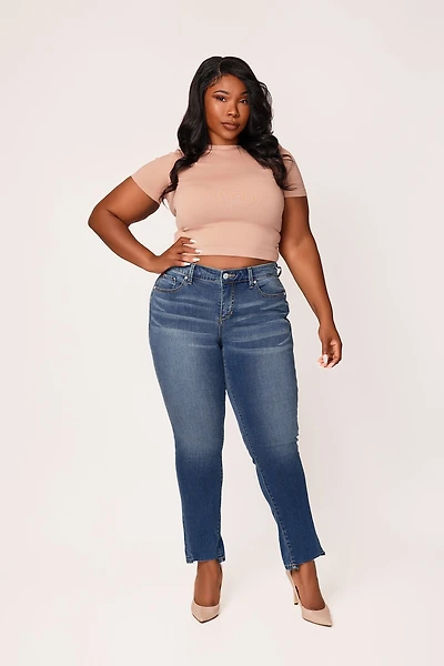 Slink Jeans Plus Denim Mid Rise Slim 30" Inseam