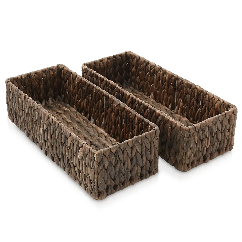 Casafield Bathroom Storage Baskets - Set of 2, Espresso