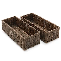 Casafield Bathroom Storage Baskets - Set of 2, Espresso