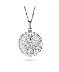 Bling Jewelry Royal Special Coin Disc Round Circle Medallion Pendant 1957 Special Queen Elizabeth Coin Necklace Sterling Silver