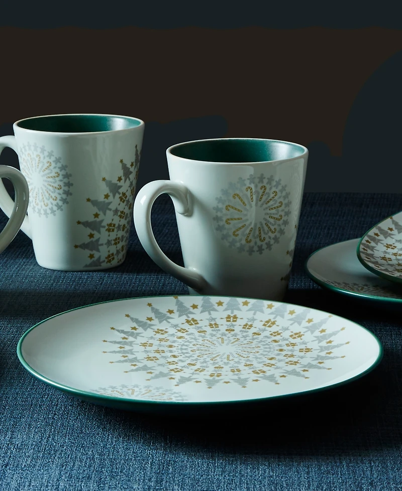 Noritake Dinnerware Set of 4 Colorwave Spruce Holiday Plates