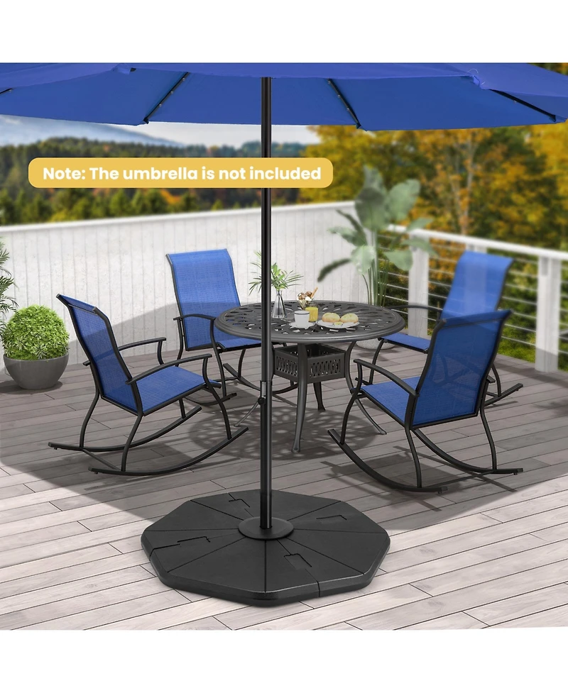 Slickblue 4-Piece Fillable Umbrella Base Stand for Garden Yard Poolside
