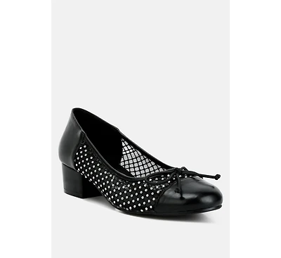 Tudum Rhinestone Detail Mesh Ballerinas