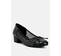 Tudum Rhinestone Detail Mesh Ballerinas