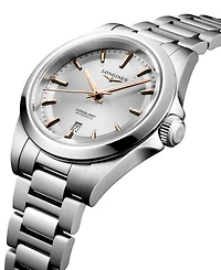 Longines Women's Swiss Automatic Conquest Stainless Steel Bracelet Watch 30mm