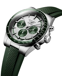Longines Men's Swiss Automatic Chronograph Conquest Rubber Strap Watch 42mm