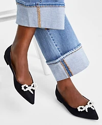 On 34th Women's Millee Embellished Bow Pointed-Toe Flats, Created for Macy's