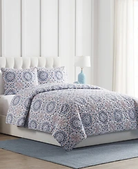 Closeout! Vcny Home Sea Medallion 3-Piece Quilt Set