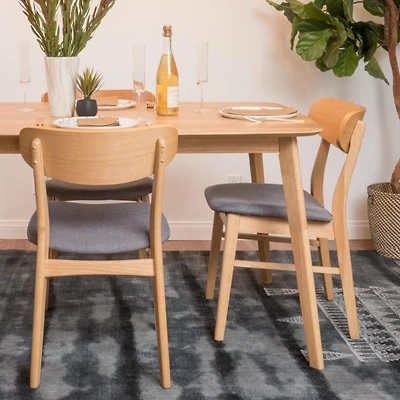 Streamdale Elegant and Comfy Dining Chairs 2 Fabric Rubberwood