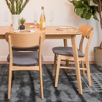 Streamdale Elegant and Comfy Dining Chairs 2 Fabric Rubberwood