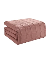 Vcny Home Solid Square 3-Piece Quilt Set, Full/Queen