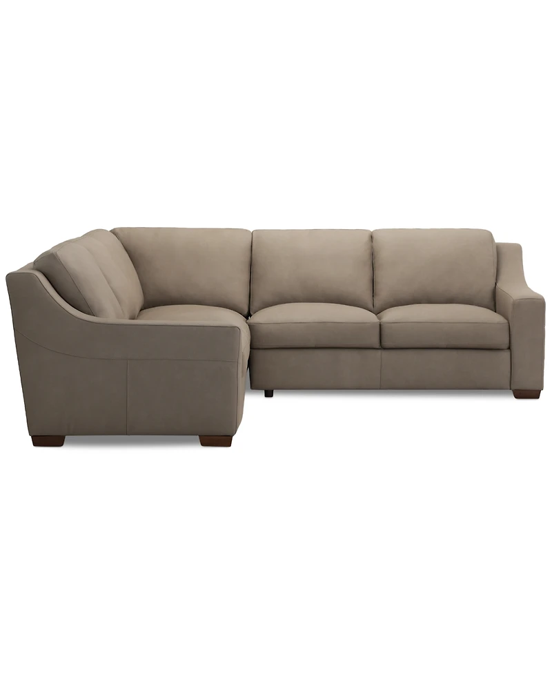 Closeout! Kovner 3-Pc. Leather Sectional Dual Sofa & Corner L-Shaped Set, Created for Macy's