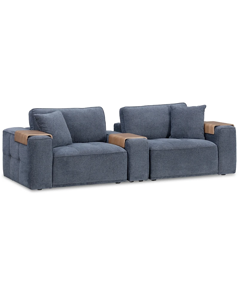 Nycolle 3-Pc. Modular Fabric Sofa with Console, Created for Macy's
