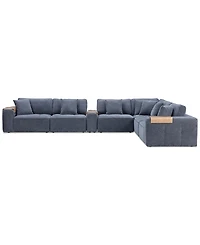 Nycolle -Pc. Modular Fabric L-Shape Sectional with 1 Console