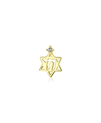 Bling Jewelry Tiny Petite Judaic Jewelry Cz Accent14K Yellow Gold Hebrew Chai Life Star Of David Judaic Cartilage Ear Lobe Piercing Stud Earring For W