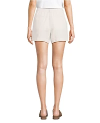 Lands' End Women's High Rise Pleated A-line 5" Linen Shorts
