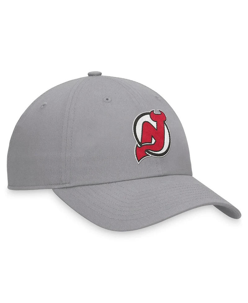 Fanatics Men's Gray New Jersey Devils Extra Time Adjustable Hat