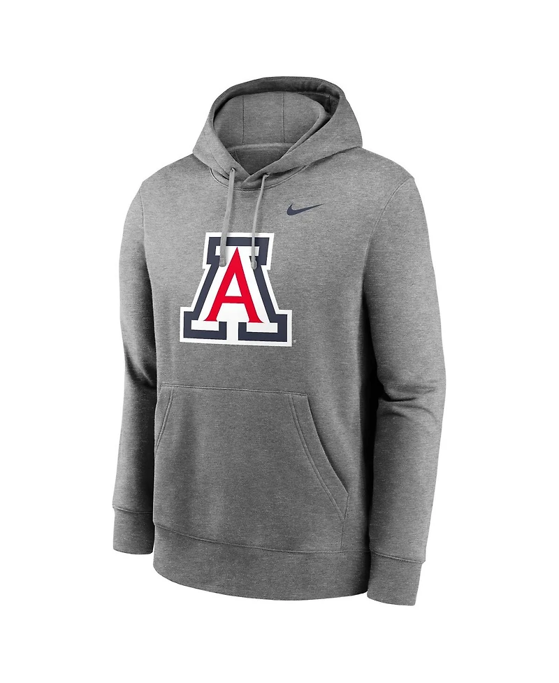 Nike Men's Heather Gray Arizona Wildcats Primetime Evergreen Club Fleece Pullover Hoodie