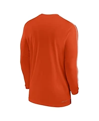 Nike Men's Orange Clemson Tigers 2024 Sideline Coach Uv Performance Long Sleeve T-Shirt