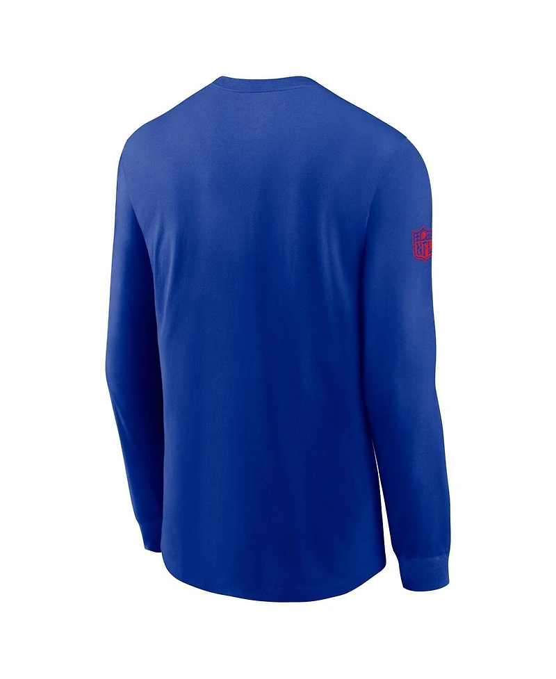 Nike Men's Royal Buffalo Bills Sideline Performance Long Sleeve T-Shirt