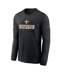 Nike Men's Black New Orleans Saints Sideline Performance Long Sleeve T-Shirt