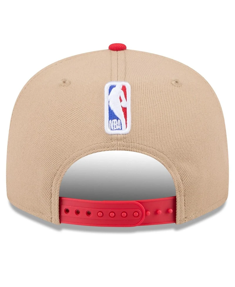 New Era Men's Tan/Red Chicago Bulls 2024 Nba Draft 9FIFTY Snapback Hat