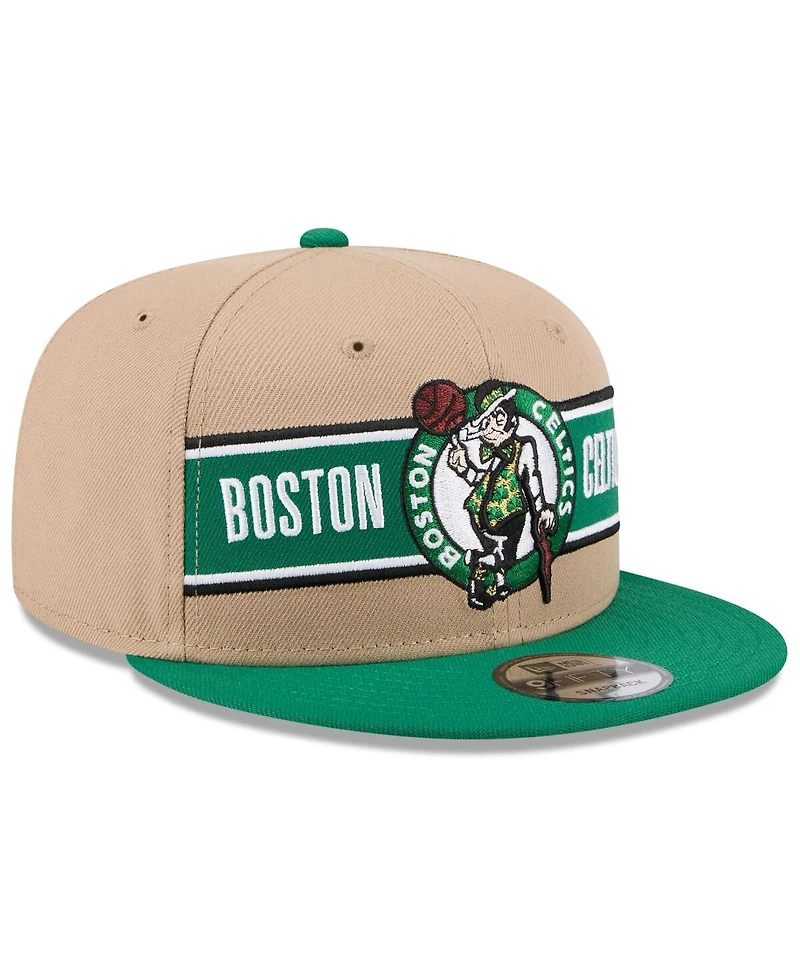 New Era Men's Tan/Kelly Green Boston Celtics 2024 Nba Draft 9FIFTY Snapback Hat