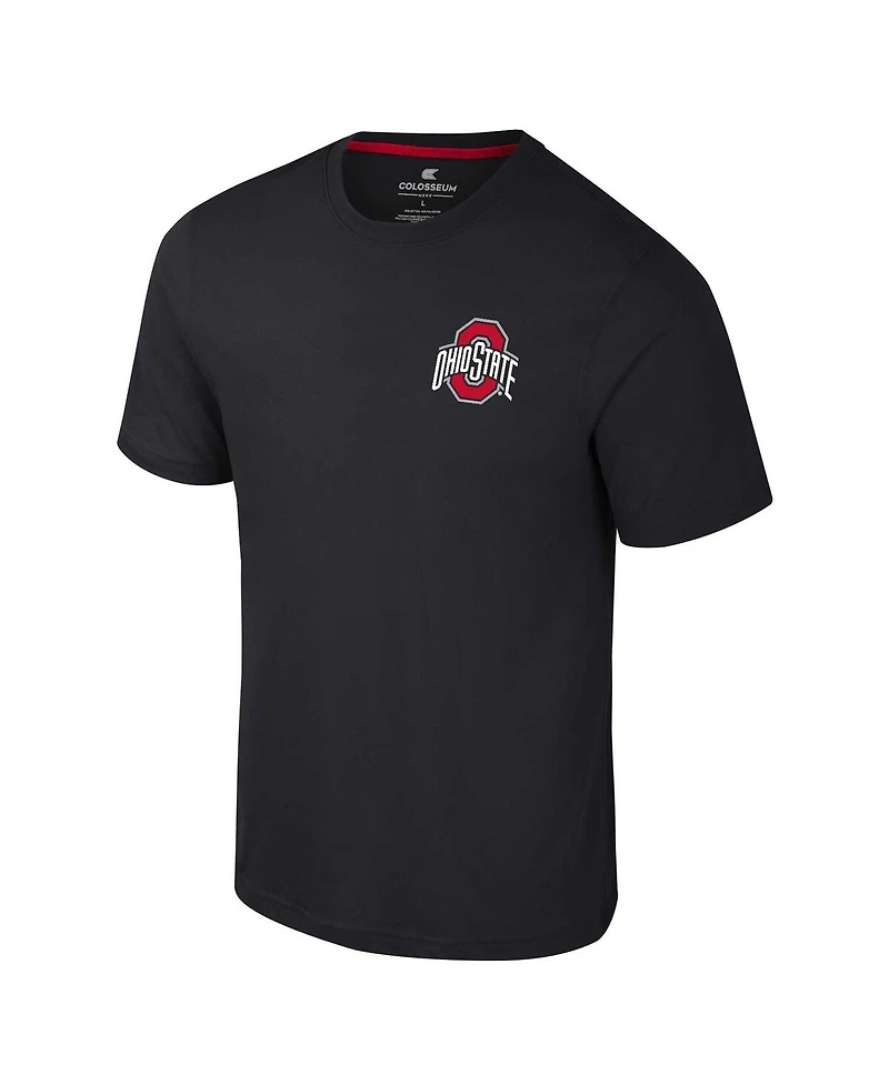 Colosseum Men's Miami Hurricanes Logo Lockup 2-Hit Active Blend T-Shirt