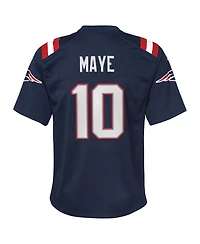 Big Boys and Girls Nike Drake Maye Navy New England Patriots Player Game Jersey