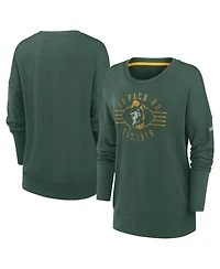 Nike Women's Green Green Bay Packers Rewind Playback Icon Performance Pullover Sweatshirt