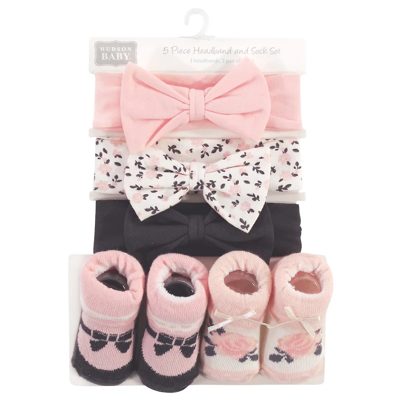 Hudson Baby Girls Headband and Socks Set