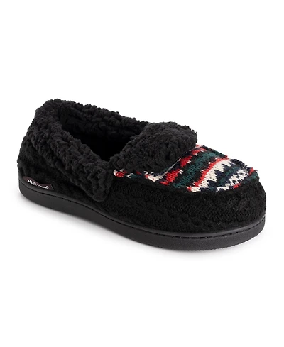 Muk Luks Women's Anais Moccasin Slippers, Oatmeal Birdseye, XLarge