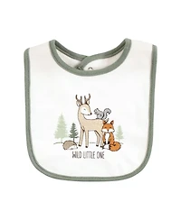Hudson Baby Unisex Baby Cotton Bibs, Forest Animals, One Size