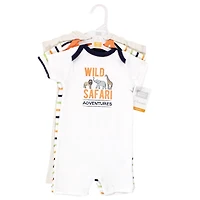 Hudson Baby Baby Boys Essential 8-Pack Cotton Rompers & Bodysuits