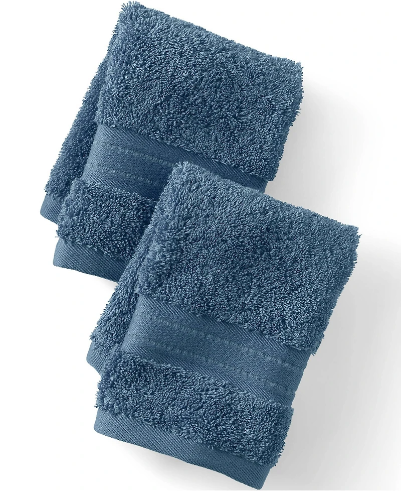 Lands' End Premium Supima Cotton 2-Piece Washcloth Set