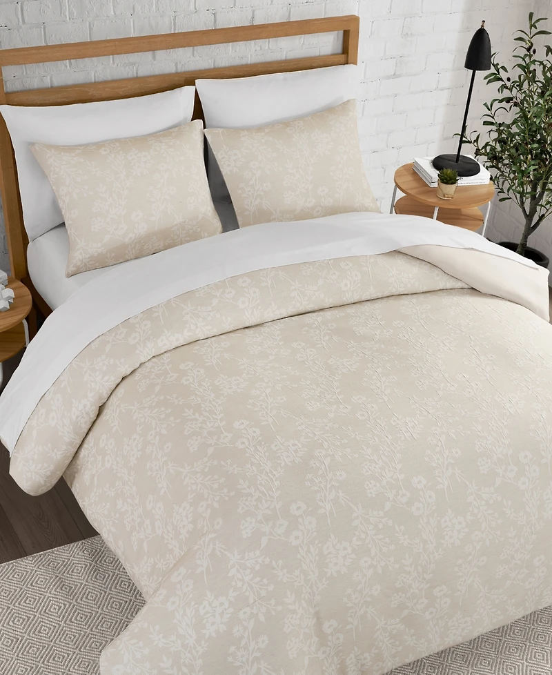 Lucky Brand Ava Floral Jacquard 3-Pc. Duvet Cover Set, Full/Queen