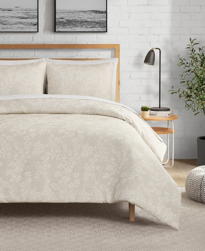 Lucky Brand Ava Floral Jacquard 3-Pc. Duvet Cover Set, Full/Queen